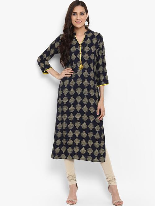 straight printed kurta - 15803638 - Very Small Image - 1