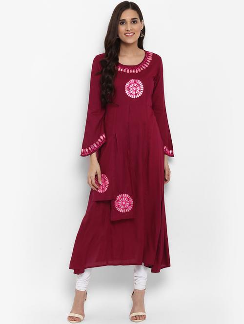 a-line flared sleeves kurta - 15803640 - Very Small Image - 1