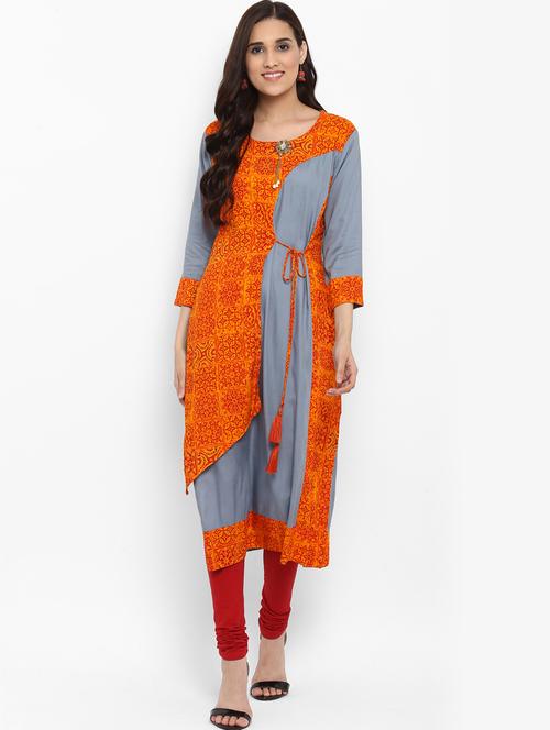 straight printed kurta - 15803649 - Very Small Image - 1
