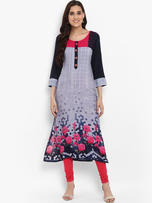straight printed kurta - 15803651 - Very Small Image - 1