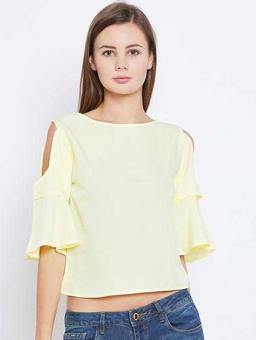 cold shoulder bell sleeved top - 15803795 - Very Small Image - 1