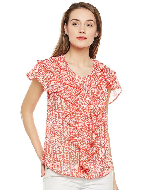 curved hem ruffled top - 15803799 - Very Small Image - 1