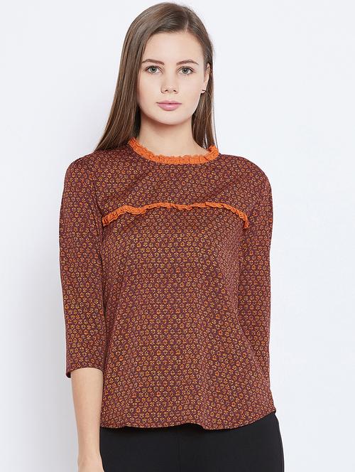 keyhole back lace trim top - 15803807 - Very Small Image - 1