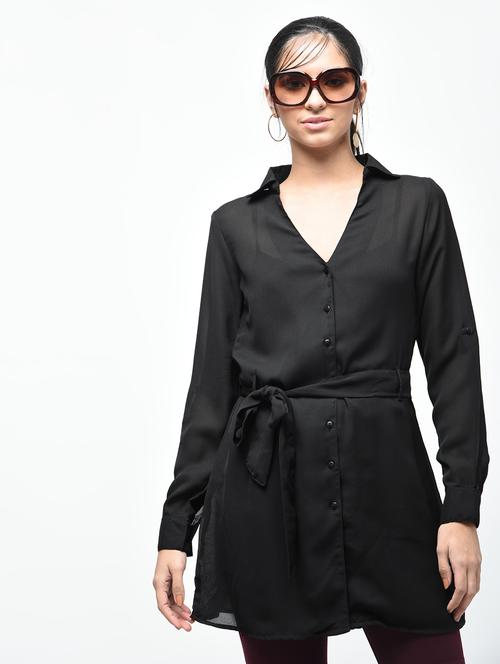 tie up detail shirt tunic - 15803833 - Very Small Image - 1