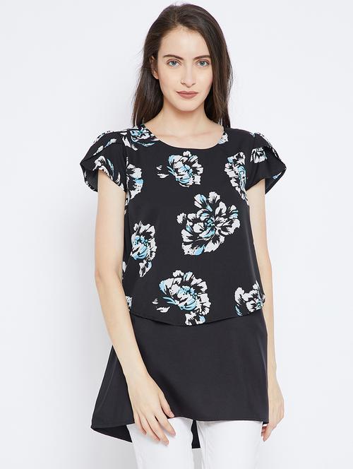 floral overlay high-low tunic - 15803835 - Very Small Image - 1
