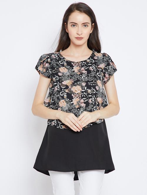 floral overlay high-low tunic - 15803840 - Very Small Image - 1