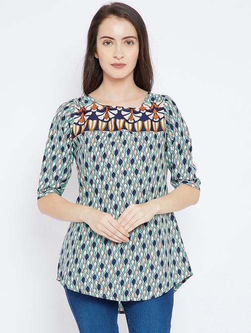 round neck curved hem tunic - 15803843 - Very Small Image - 1