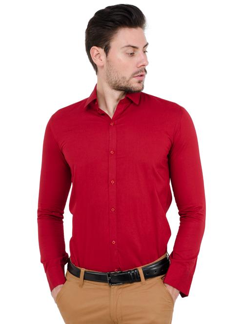 red solid formal shirt - 15804476 - Very Small Image - 1