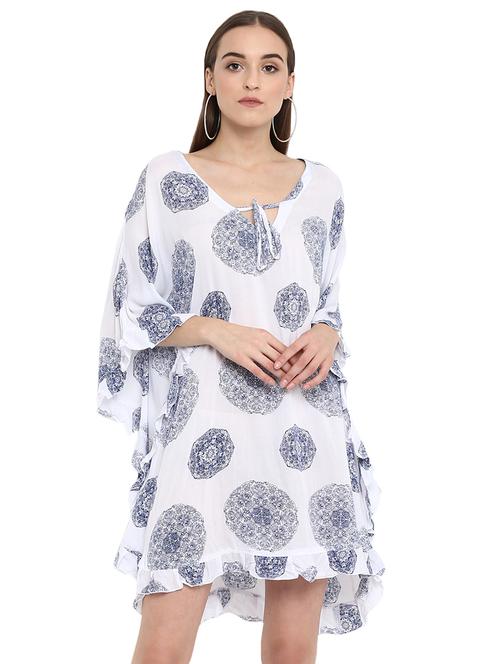 oriental print asymmetric dress - 15804606 - Very Small Image - 1