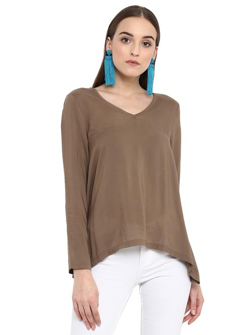 v-neck asymmetric top - 15804616 - Very Small Image - 1