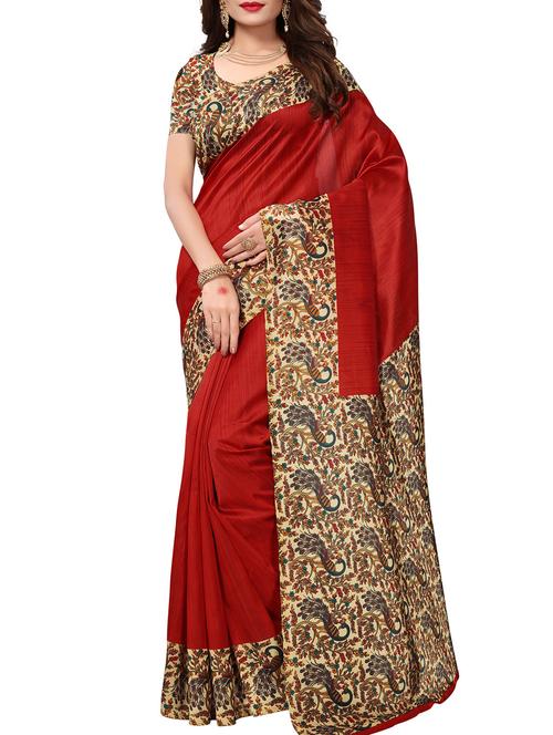 contrast border printed saree - 15804623 - Very Small Image - 1
