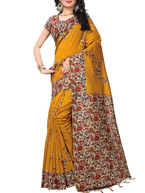 contrast border printed saree - 15804626 - Very Small Image - 1