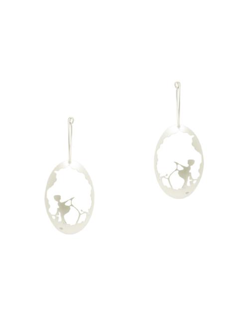 silver metal drop earring - 15804866 - Very Small Image - 1