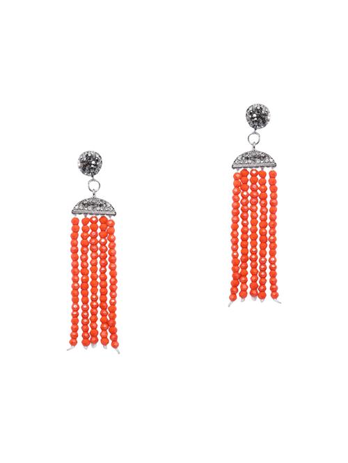 orange metal drop earring - 15804878 - Very Small Image - 1