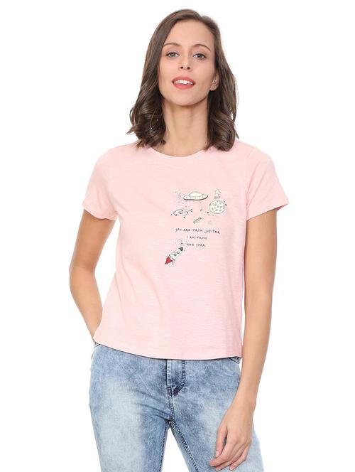 minimalist print round neck tee - 15805232 - Very Small Image - 1