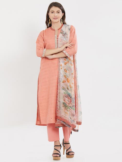 embroidered kurta pant with dupatta set - 15805280 - Very Small Image - 1