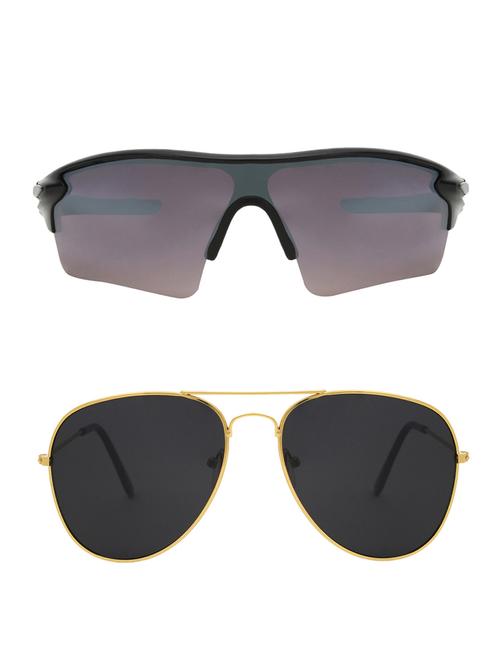 set of 2 wrap around and aviator sunglasses - 15805753 - Very Small Image - 1