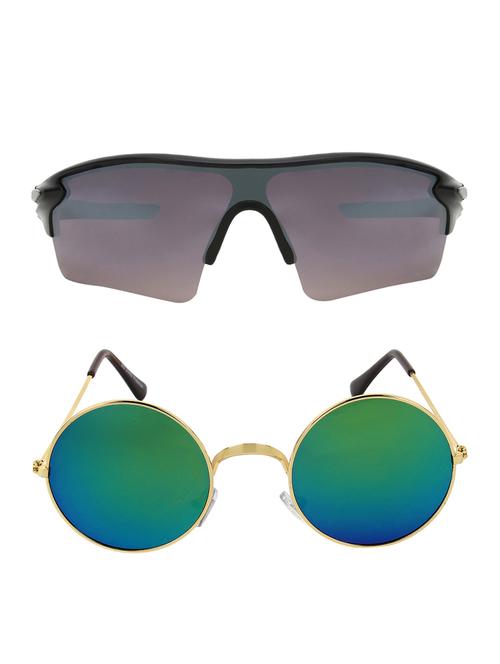 set of 2 wrap around and round sunglasses - 15805762 - Very Small Image - 1