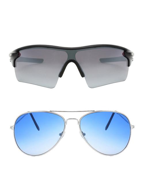 set of 2 wrap around and aviator sunglasses - 15805766 - Very Small Image - 1