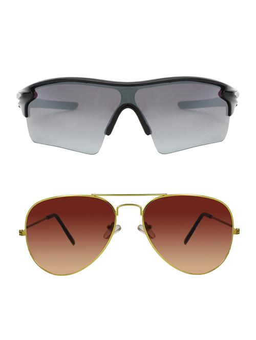 set of 2 wrap around and aviator sunglasses - 15805771 - Very Small Image - 1