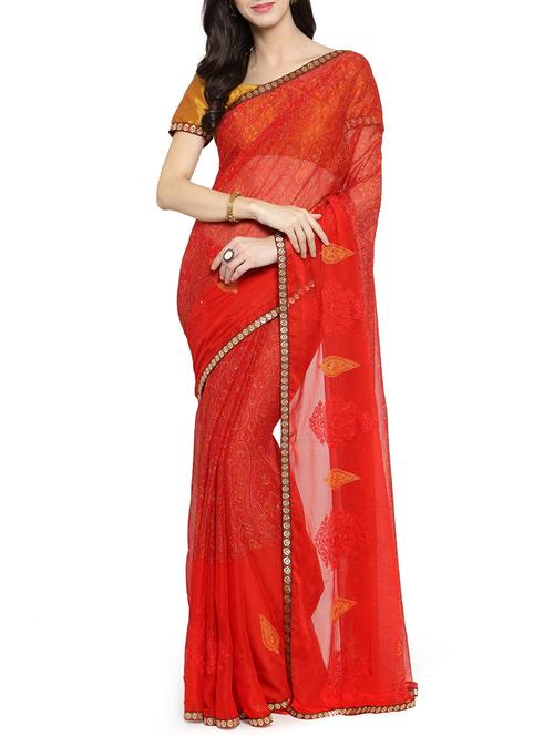 ethnic motif embroidered saree - 15805901 - Very Small Image - 1