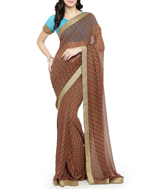 ethnic motif printed saree - 15805909 - Very Small Image - 1