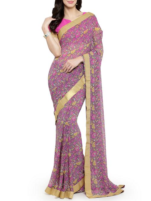 floral printed saree - 15805913 - Very Small Image - 1