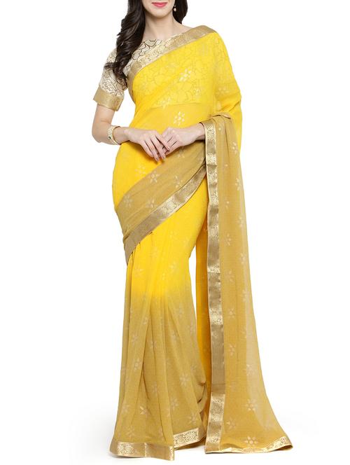 floral printed saree with blouse - 15805994 - Very Small Image - 1