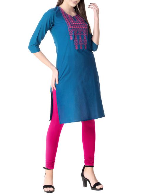 embroidered straight kurta - 15806171 - Very Small Image - 1