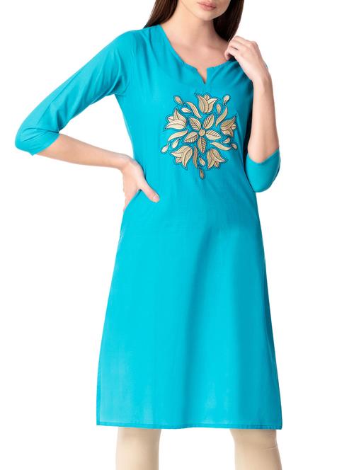 embroidered straight kurta - 15806173 - Very Small Image - 1