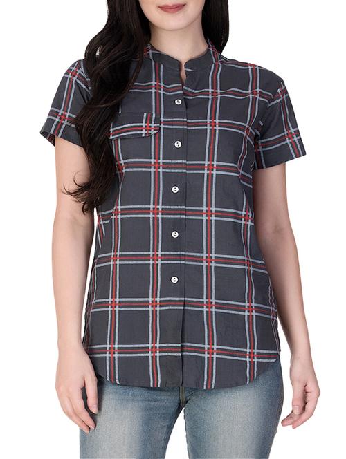 checkered straight kurti - 15806175 - Very Small Image - 1