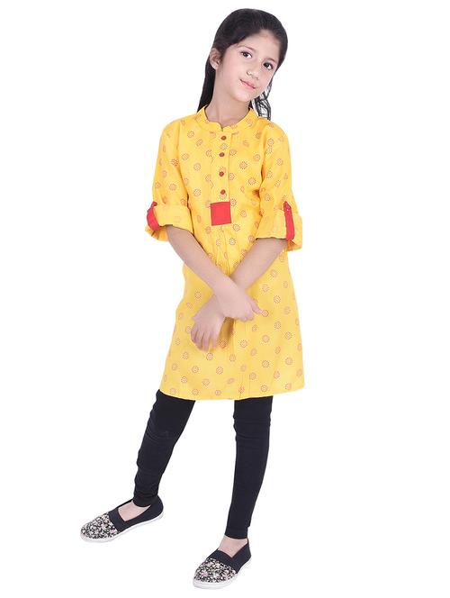 yellow cotton kurti - 15806196 - Very Small Image - 1