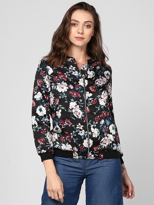 floral zip up varsity jacket - 15806227 - Very Small Image - 1