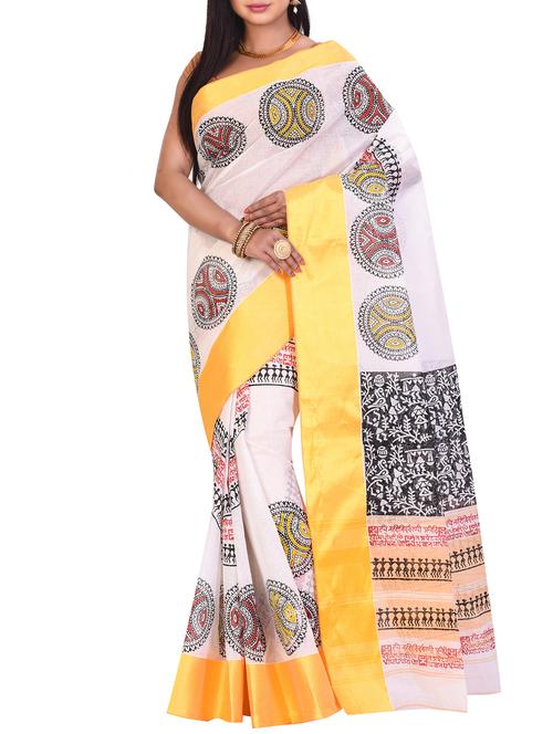 traditional printed tant saree - 15806245 - Very Small Image - 1