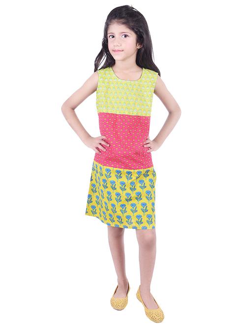 yellow cotton frock - 15806380 - Very Small Image - 1