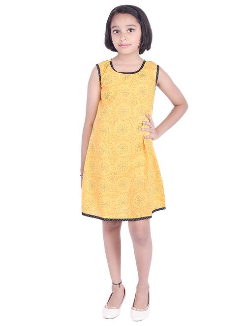 yellow cotton frock - 15806403 - Very Small Image - 1