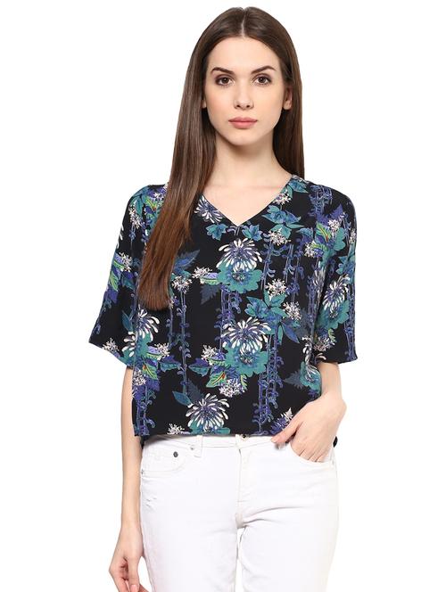 criss-cross lace-up floral top - 15807336 - Very Small Image - 1