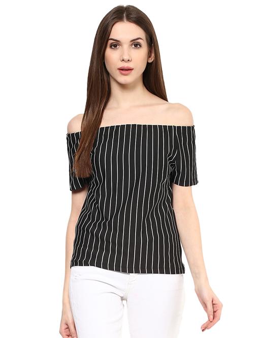 off shoulder striped top - 15807352 - Very Small Image - 1