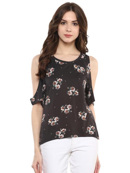 cold shoulder floral top - 15807399 - Very Small Image - 1