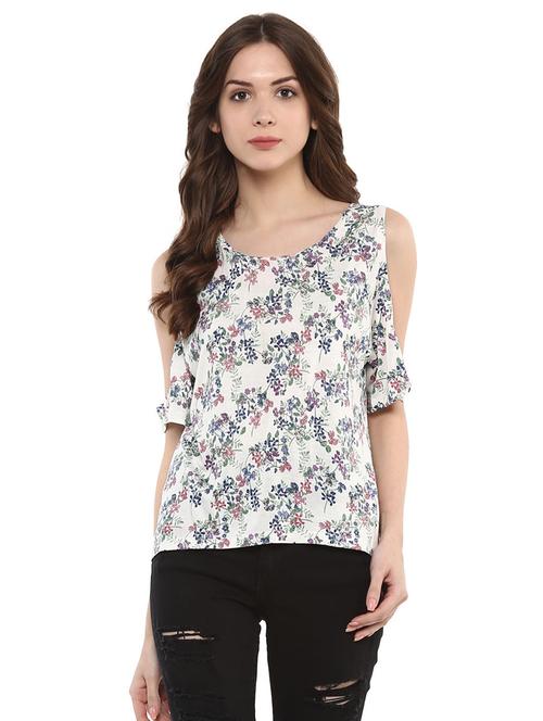 cold shoulder floral top - 15807403 - Very Small Image - 1