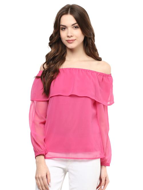 off shoulder layered top - 15807406 - Very Small Image - 1