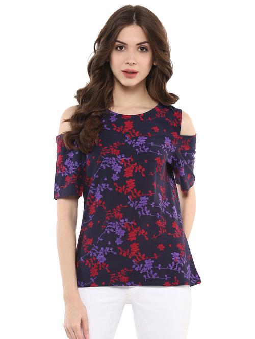 cold shoulder floral top - 15807411 - Very Small Image - 1