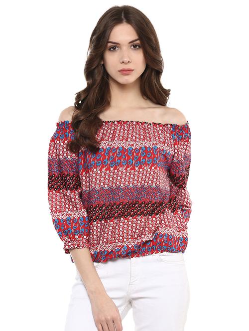 off shoulder floral top - 15807415 - Very Small Image - 1