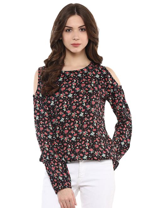 cold shoulder floral top - 15807416 - Very Small Image - 1