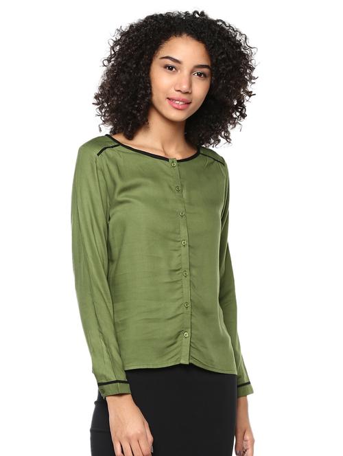 button-up contrast binding top - 15807444 - Very Small Image - 1