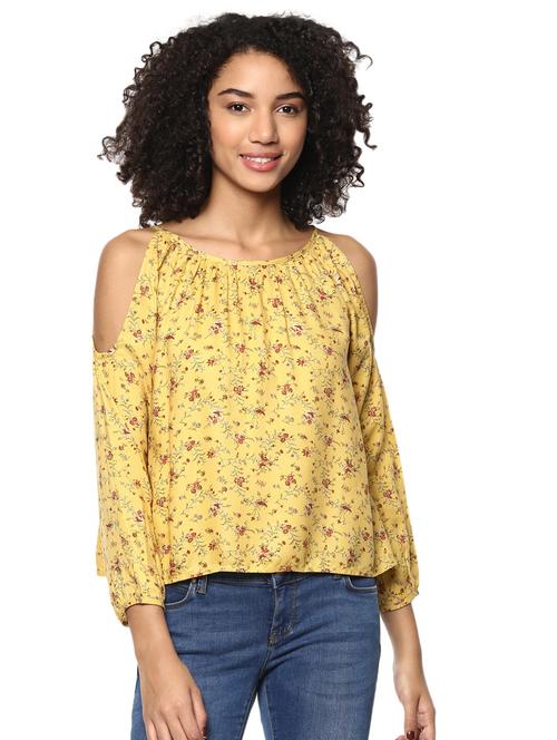 tie-back floral cold shoulder top - 15807462 - Very Small Image - 1