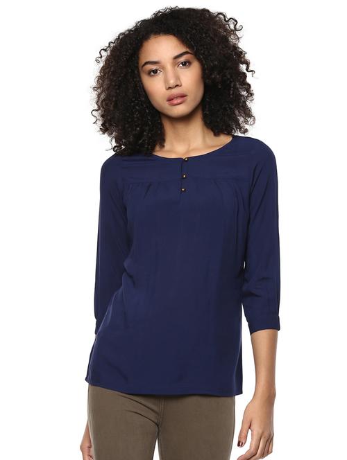 women's straight round neck top - 15807492 - Very Small Image - 1