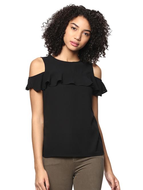 cold shoulder ruffle detail top - 15807512 - Very Small Image - 1