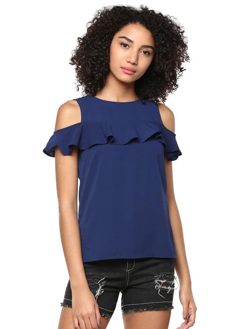 cold shoulder ruffle detail top - 15807514 - Very Small Image - 1