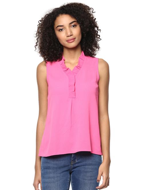 frill detail solid top - 15807522 - Very Small Image - 1